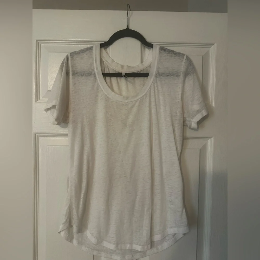 Z Supply Sheer White Short Sleeve Tee - Picture 1 of 2